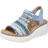 Rieker Plateausandaletten, Sommerschuh, Sandale, Plateauabsatz, mit Gummizug