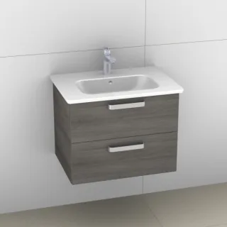 Artiqua 412 Waschtischunterschrank für Softmood T0557, Graphit Struktur quer, 412-WU2L-I30-7098-401 412-WU2L-I30-7098-401