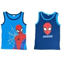 Spiderman Unterhemd 2er Pack Kinder Tank Top Unterhemd Jungen Unterwäsche Gr. 122/128