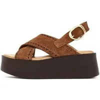 Derimod Keilabsatz-Sandalen aus Veloursleder Sandale
