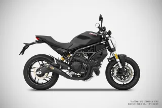 Sport Auspuff ZARD ZUMA Black m. Keramikbeschichtung Ducati Monster 797 Bj. 2017-2020 EURO-4 +ABE