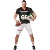 Fiestas Guirca Kostüm American Football Herren-Kostüm schwarz-weiss