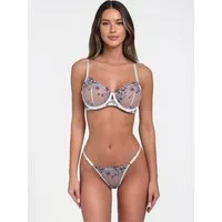 Orchibelle Set: Bügel-BH Elegantes Dessous-Set mit Stickerei – BH & String mit Blumenmuster (Set, 2-tlg., mit Tanga) Unterwäsche-Set – Stilvolle Lingerie & Reizwäsche