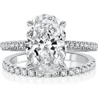 Jumpeak Diamantring ring set, Damen 585 reines Gold Ring, 3CT wedding ring, Verlobungsring, E, vs2, 2ex, mit igi internationalem Zertifikat, damen geschenk