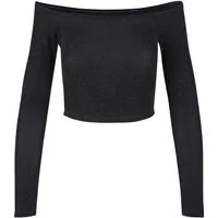 URBAN CLASSICS Longsleeve Urban Classics Damen Ladies Off Shoulder Glitter Longsleeve (1-tlg)