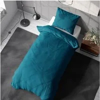 soma Bettwäsche Mikrofaser 135 cm x 200 cm petrol, Bettbezug Kopfkissenbezug Set kuschelig weich hochwertig