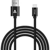 alkaya. Ultra Fast Ladekabel USB-C, Datenkabel geflochten schwarz Smartphone-Kabel, kompatibel mit I Phone, Samsung, Xiaomi, Sony, Google, Huawei - 1m/15W