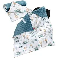 Einschlagdecke 2er SET Baby Einschlagdecke 85x85 für Autositz Babyschale Decke Minky, TupTam