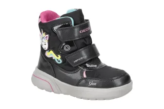 Geox J268AA SVEGGEN GIRL ABX M?dchen Klett Winter Stiefel Schwarz AMPHIBIOX