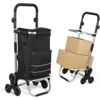 Clanmacy Einkaufstrolley Einkaufstrolley Klappbarer Einkaufswagen mit Kühlfach, Treppensteiger
