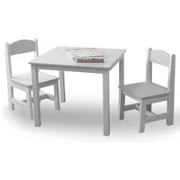 habeig Kindersitzgruppe Kindertisch & 2 Stühle Kindermöbelset Maltisch Hocker 60x50x50cm