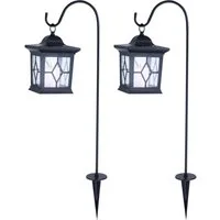 GLOBO LIGHTING LED Solarleuchte, LED fest integriert, 2er Set ausgefallene Laterne Solar-licht draußen für den Garten H 68cm