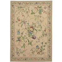 THEKO Teppich Flomi Sagrini, rechteckig, Höhe: 4 mm, Flachgewebe, Pastell-Farben, Blumen Design, mit Bordüre