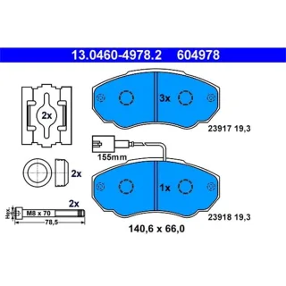 ATE Bremsbel?ge vorne Fiat Ducato Peugeot Boxer Citroen Jumper Kasten