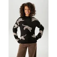 Aniston CASUAL Strickpullover mit eingestrickten Leoparden