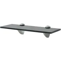furnicato Wandregal Schwebendes 50 x 10 cm aus gehärtetem Sicherheitsglas, 1-tlg., Belastbare Glasablage mit Zink-Clips für Bad, Wohn- und Schlafzimmer