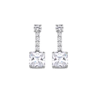 Luxenter Ohrringe aus 925er Sterlingsilber und Zirkonia mit Rhodium-Finish – Asju