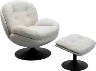 Drehsessel mit Hocker STANFORD