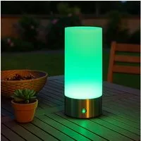GLOBO LIGHTING LED Außen-Tischleuchte, LED-Leuchtmittel fest verbaut, Farbwechsel, Warmweiß, RGB, Tischleuchte Beistellleuchte Außenlampe LED Akku IP44 Farbwechsel