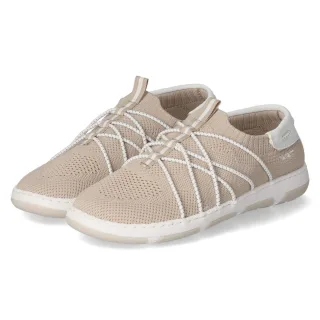 Rieker Slipper - Gr. 40 - Beige - Textil & Synthetik