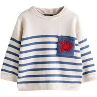 Next Rundhalspullover Strickpullover mit Rundhalsausschnitt und Motiv (1-tlg)