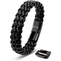 SERASAR Lederarmband Leder Herrenarmband "Steel" (Klassisch, elegant, casual, 1-tlg), aus Echtleder, Länge durch extra Glied verstellbar