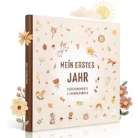 Eulentaler Tagebuch I Mein erstes Jahr Babyalbum I Von Pädagogen gestaltet im süßen Boho Stil, mit handgemalte Illustrationen & allen Meilensteinen
