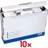 Otto Office Archivcontainer small (10 St), mit Steckverschluss, Griffloch, Beschriftunsfeld
