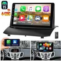 ESSGOO DAB+ Android 15 Autoradio GPS Navi WIFI Für Ford Fiesta MK6 2009-2017 Autoradio (4+64GB(optional), FM, AM, DAB+ (optional), Apple Carplay & Android Auto,Bluetooth EQ USB Touchscreen SWC)