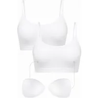fashionshowcase Bustier Damen 2er Pack Bambus BH mit Pads nahtlos weich atmungsaktiv elastisch (2-tlg) mit herausnehmbaren Pads für natürliche Form