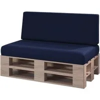 sunnypillow Palettenkissen Milano - 2er Set Palettenauflage mit abnehmbarem Bezug Kaltschaum, 2er Set Sitz- und Rückenkissen