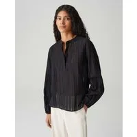 OPUS Langarmbluse FUEGA Loose mit zarter Lochstickerei