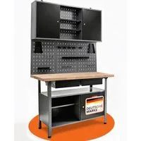 ONDIS24 Werkstatt-Set Ondis24 Werkstatt Set Werkbank Metall 120cm Werkzeugschrank Lochwand