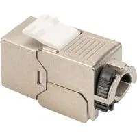 Keystone-Modul CAT 6A silber/weiß, geschirmt