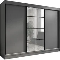 A&J MöbelLand GmbH Schiebetürenschrank ORAVELLE 3-türiger Kleiderschrank mit Spiegel (TOP ANGEBOT! Geräumiger Schrank mit einer Breite von 200 cm ideal zur Aufbewahrung von Kleidung und Accessoires. Wählen Sie das ideale Modell für Ihr Schlafzimmer!,