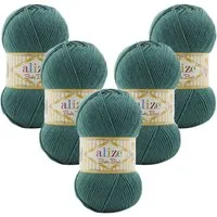 Alize 5 x ALIZE Baby Best 847 plumage Häkelwolle, 240 m, Babywolle,Viskose,Anti-Pilling,Babygarn