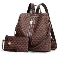 HAUSS SPOLE Rucksack Laptoprucksack Schulrucksack Lederrucksack Reiserucksack Leder (32x32x14 cm Lederrucksäcke mit 20x11 cm Handtasche, Schultertasche, Schule Rucksack, Notebook Laptop Tasche, Vintage), für Herren Damen Jungen Teenager Freizeit Arbe