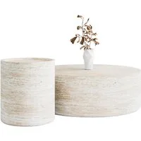 Lookway Couchtisch DUALO Couchtisch-Set – Modernes Design fürs Wohnzimmer (2er Set), Durchmesser: ⌀90 cm & ⌀40 cm
