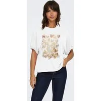 ONLY T-Shirt ONLFREE LIFE S/S FOLD-UP TOP BOX JRS Materialmix, regular fit, Rundhals