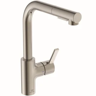 Ideal Standard Küchenarmatur Gusto Ausladung 235mm L-Auslauf 2F-Brause Silver Storm, BD420GN BD420GN