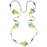 COLLEZIONE ALESSANDRO Lange Kette Pineapple, mit kleinen Ananas aus Holz