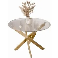 Lookway Couchtisch BEIRA mit Glasplatte (1 Tisch), Durchmesser: ⌀60 cm
