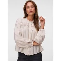 Vero Moda Langarmbluse VMCASEY LS LACE SHIRT WVN NOOS Viskosemischung, regular fit