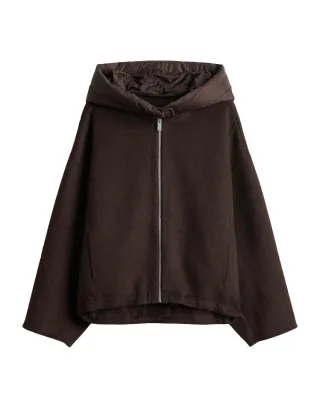 Opus - Jacke mit Kapuze - Hikone braun - Gr. - S