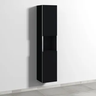 Sanipa 3way Hochschrank mit 2 Türen und 1 offenem Fach, Schwarz-Matt BS11508