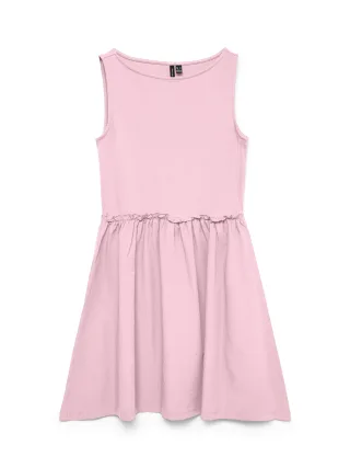 VERO MODA - VMTINNA SL BOAT NECK SHORT DRESS JRS GA Pink-A-Boo - Gr. - M