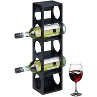 relaxdays Weinregal Bambus Weinregal in Schwarz