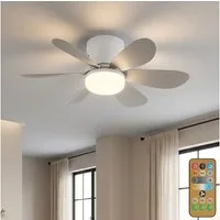 GLOBO LIGHTING Deckenventilator, LED Deckenventilator Deckenlampe Dimmer sandfarben CCT Fernbedienung