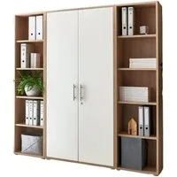 moebel-dich-auf Aktenschrank TABOR 3 (Büroschrank Aktenregal ideal für DIN A4 Ordner, abschließbar Metallgriffe) Made in Germany