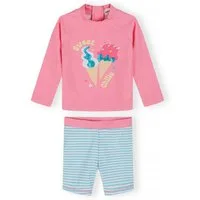 MINOTI Badeanzug mit langen Ärmeln und Shorts, rosa (2-tlg)